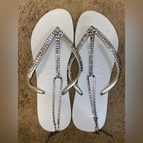 Coravana Double Glam Crystal Flip Flops - Picture 8 of 11